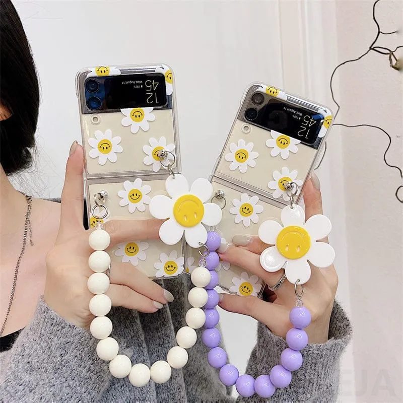 Cute Smile Sunflower Bracelet Phone Case Samsung Galaxy Z Flip 3