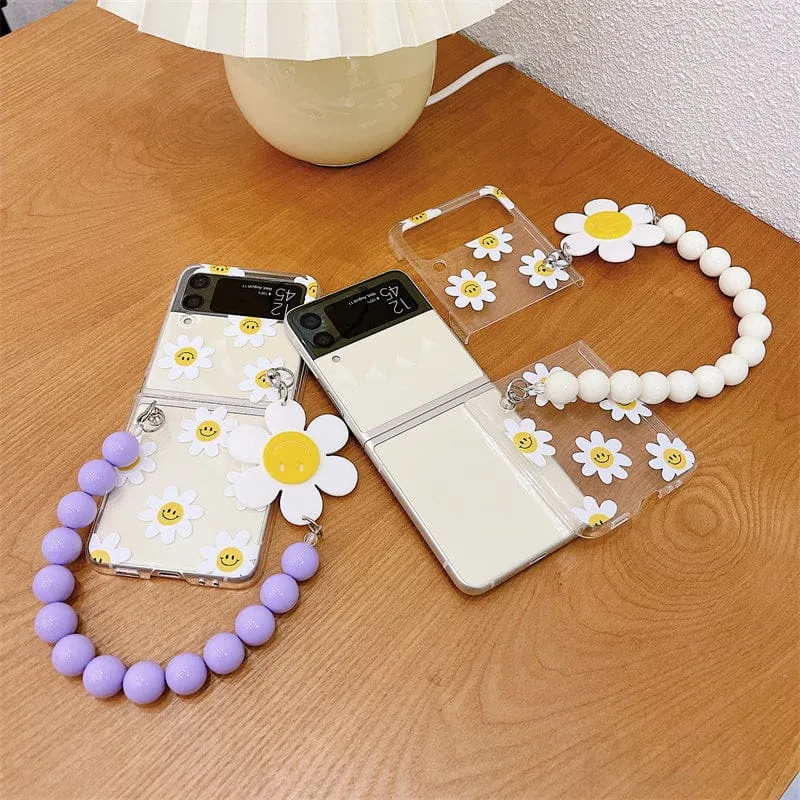 Cute Smile Sunflower Bracelet Phone Case Samsung Galaxy Z Flip 3