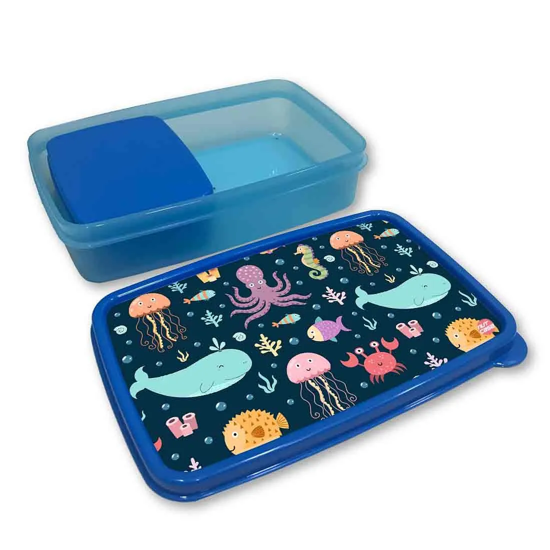 Designer Small Snack Boxes for Boys School Lunch Box - Water Animals