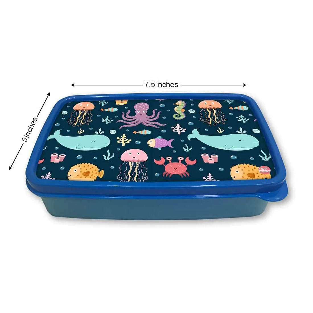 Designer Small Snack Boxes for Boys School Lunch Box - Water Animals