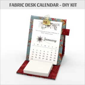 DIY fabric desk calendar, cartonnage kit 105,  free online instructions and printable calendar sheets