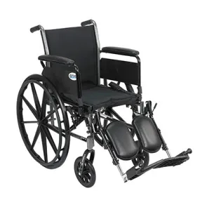 Drive, Cruiser III Light Weight Wheelchair with Flip Back Removable Arms, Full Arms, Elevating Leg Rests, 16" Seat