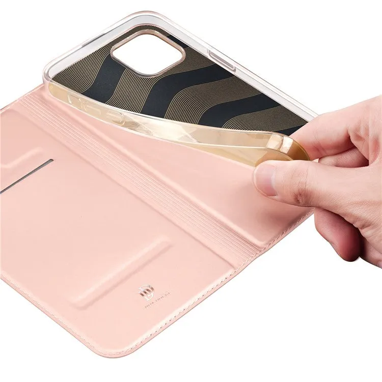 DUX DUCIS Skin Pro Faux Leather Wallet Flip Case for Apple iPhone 15 - Rose Gold