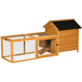 Easycomfort Pollaio per Galline con Casetta, Area di Corsa e di Cova, e Vassoio Estraibile in Legno 180x92x78cm