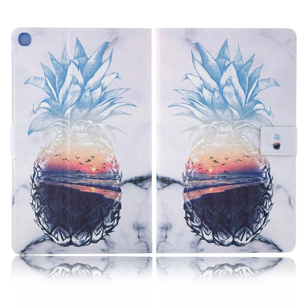 Elegant pattern leather flip case for Samsung Galaxy Tab A7 10.4 (2020) - Pineapple