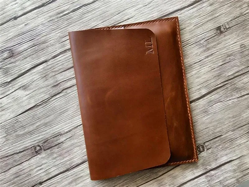 Engraved Leather 12 inch Laptop Sleeve Case