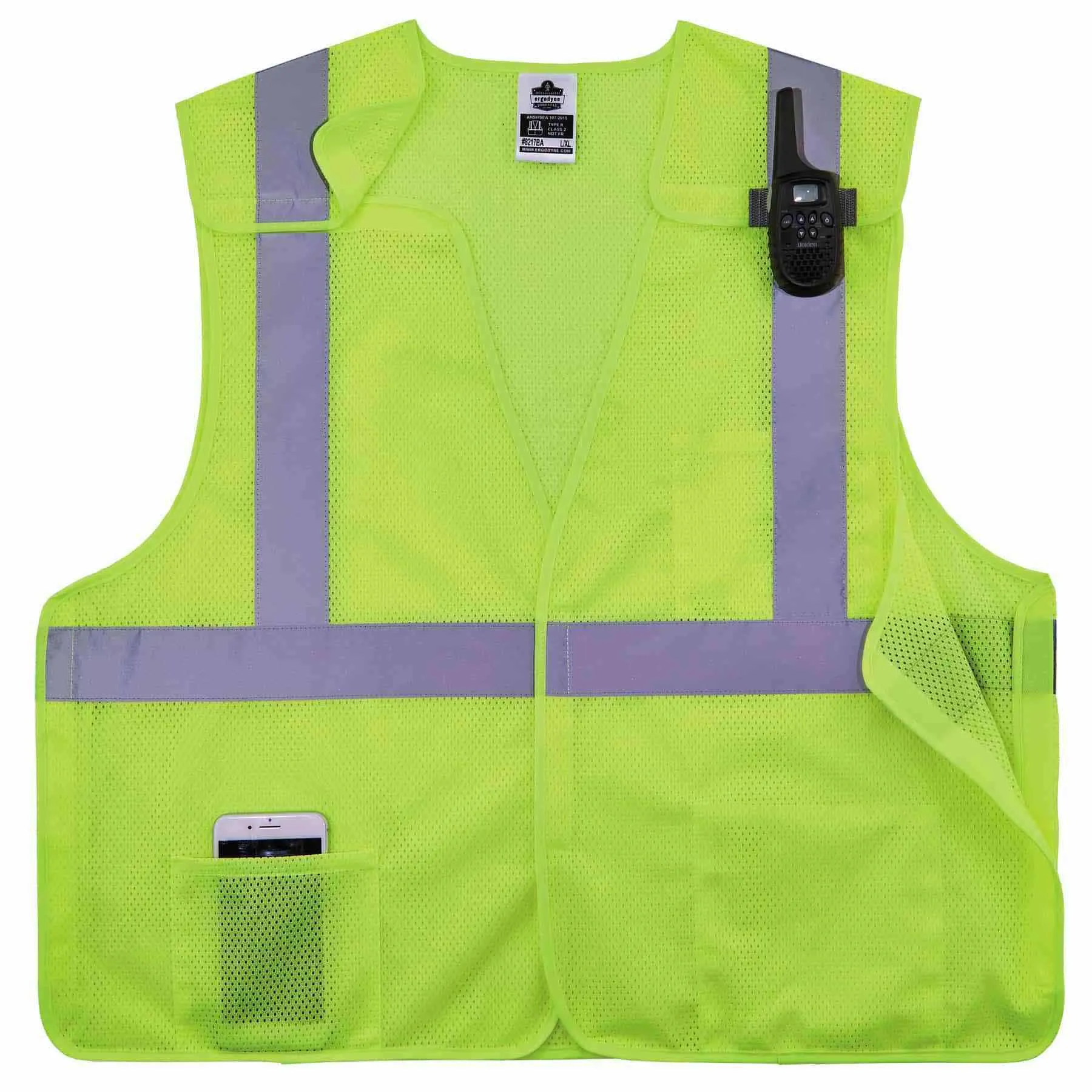 Ergodyne 21527 8217BA 2XL/3XL Lime Class 2 Breakaway Mesh Vest