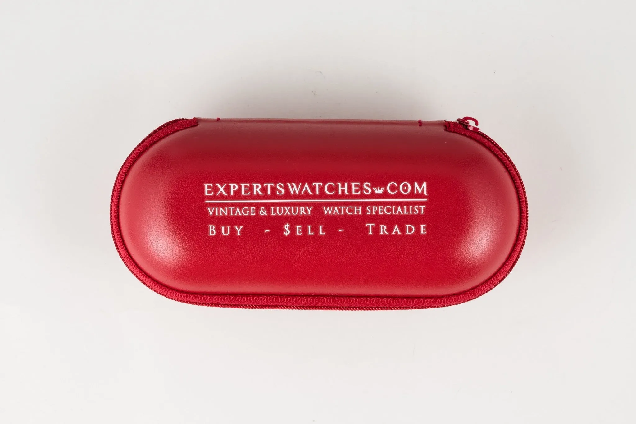 Experts Watches - 2 Watch Boxes Travel Service Case with Foam Inserts Zipper Red