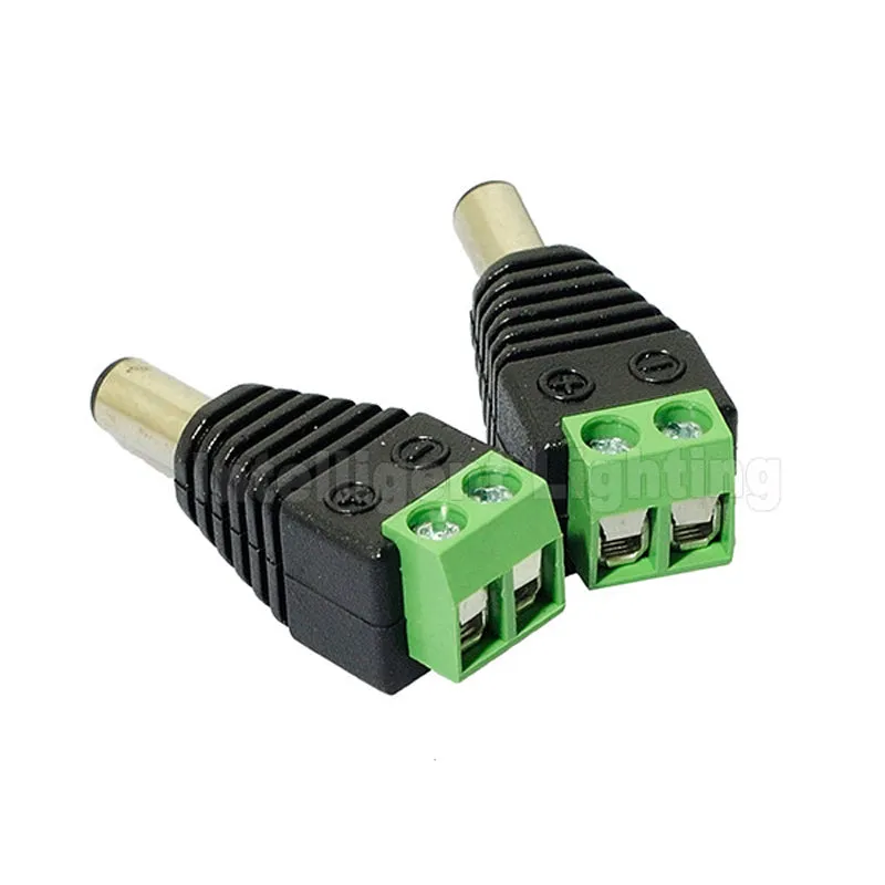 Female Male DC Connector 5.5x2.1mm Power Jack Adapter Plug for 3528 5050 5730 5630 3014 Single Color Led CCTV Camera