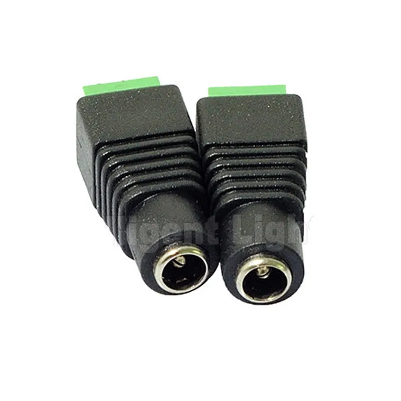 Female Male DC Connector 5.5x2.1mm Power Jack Adapter Plug for 3528 5050 5730 5630 3014 Single Color Led CCTV Camera