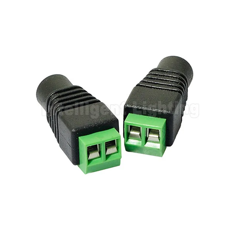 Female Male DC Connector 5.5x2.1mm Power Jack Adapter Plug for 3528 5050 5730 5630 3014 Single Color Led CCTV Camera