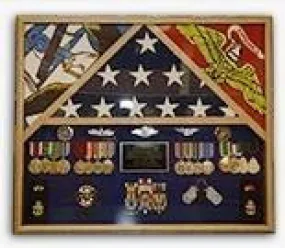 Flag Shadow case, 3 Flag Military Shadow Box hold 3'x5' each flag