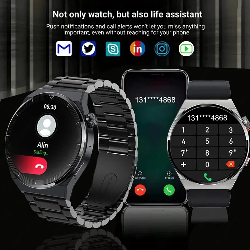 For Huawei Xiaomi NFC Smart Watch Men GT3 Pro AMOLED 390*390 HD Screen Heart Rate Bluetooth Call IP68 Waterproof SmartWatch 2023