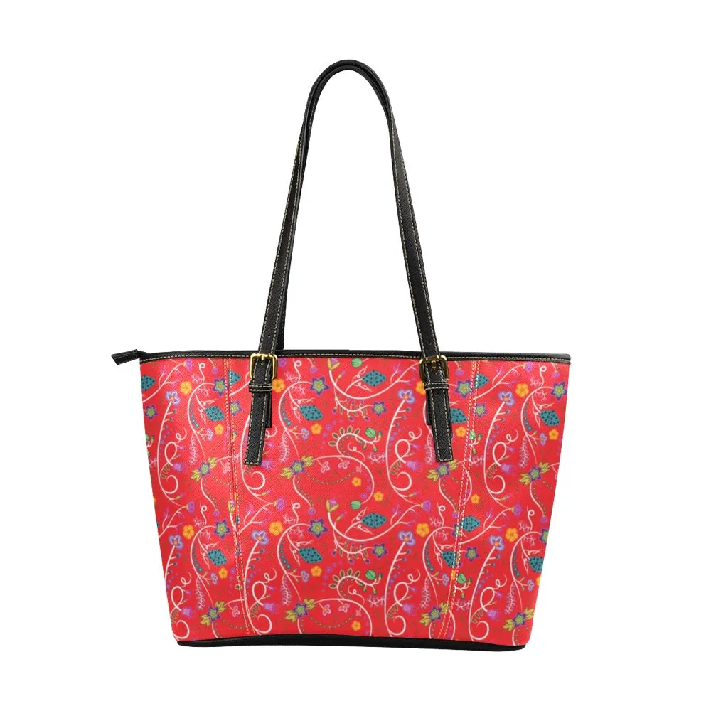 Fresh Fleur Fire Leather Tote Bag/Large