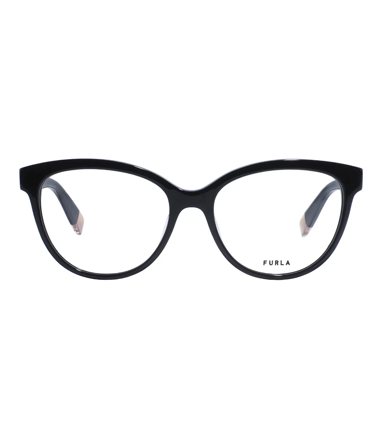 Furla Women's Shiny Black Oval Optical Frame