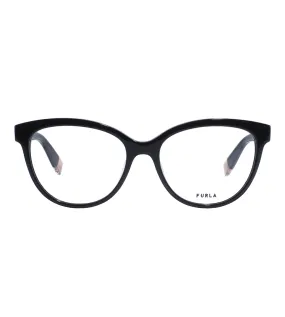 Furla Women's Shiny Black Oval Optical Frame