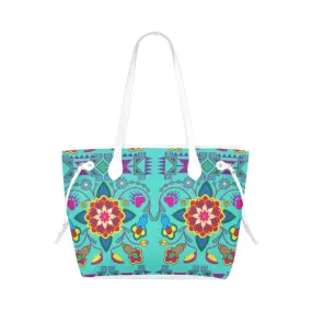 Geometric Floral Winter - Sky Clover Canvas Tote Bag