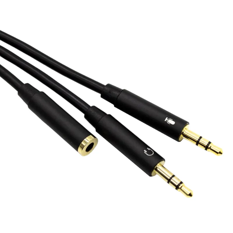 Gizzu Audio 1 X 3.5Mm (Female) To 1 X 3.5Mm (Male) Mic   1 X 3.5Mm (Male) Headset Jack Adapter Cable