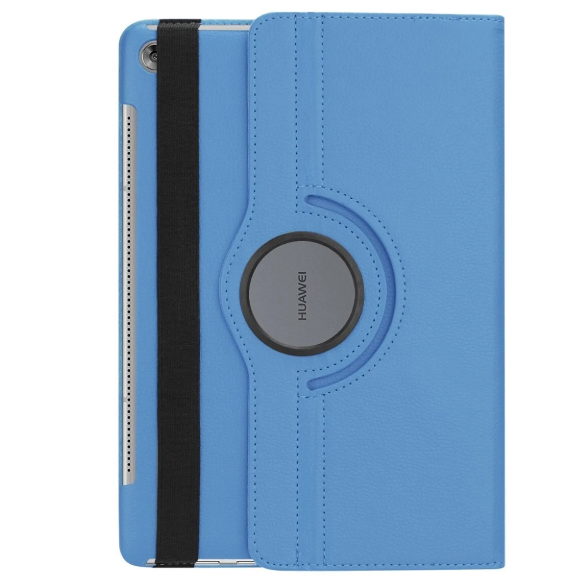 Huawei MediaPad M5 10 litchi grain leather flip case - Baby Blue