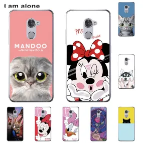 I am alone Phone Covers For Vodafone Smart V8 5.5 inch Solf TPU Cellphone Fashion Cute Animals Cases For Vodafone Smart V8