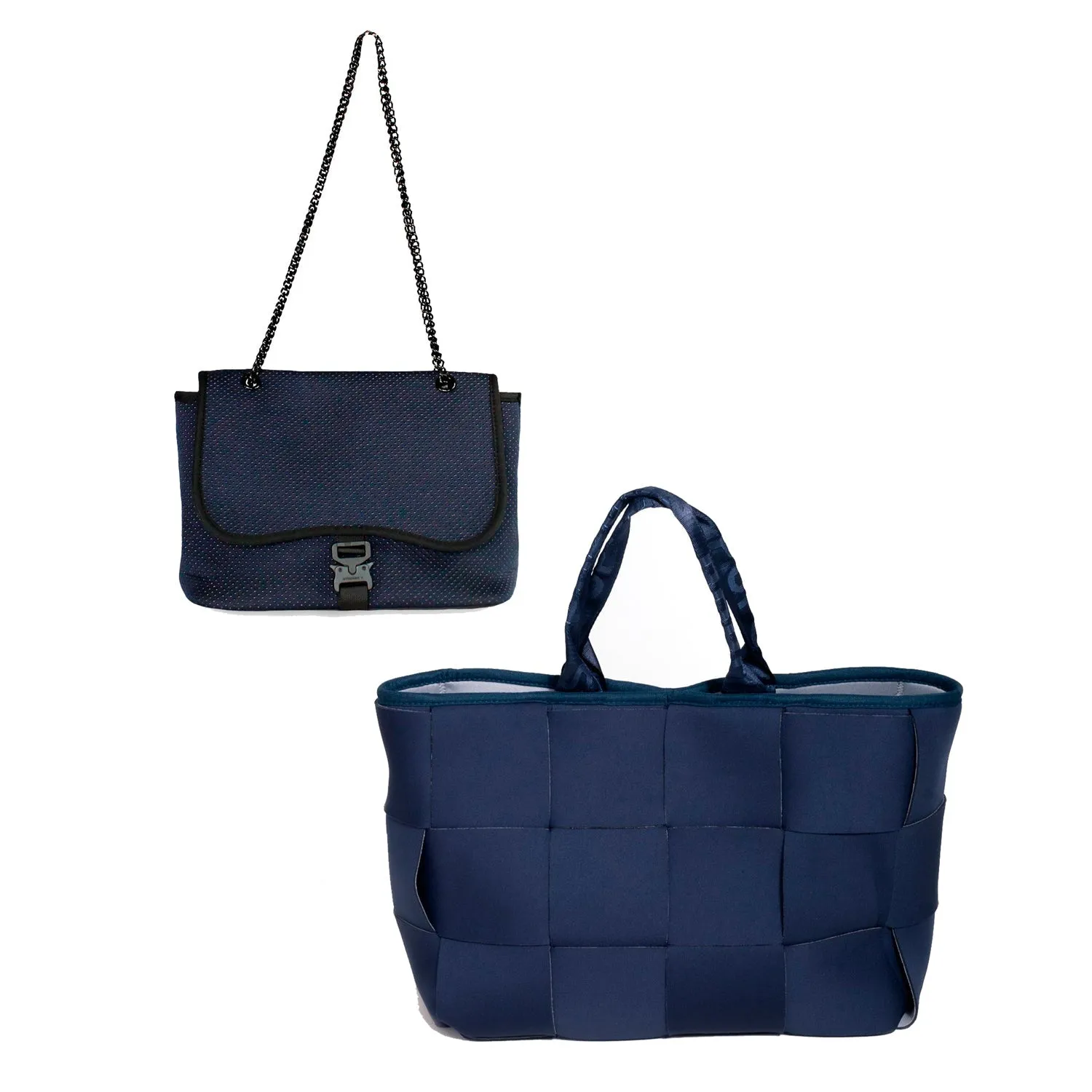 ICON TOTE   FLAP CROSSBODY - DEEP BLUE