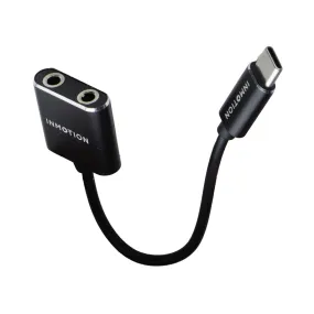 InMotion USB-C Dual Aux 3.5mm Audio Splitter - Black