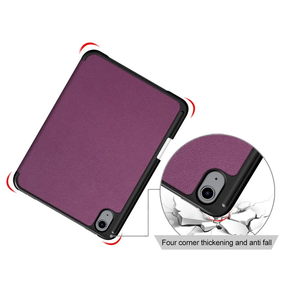 iPad Mini 6 (2021) slim tri-fold PU leather flip case with pen slot - Purple