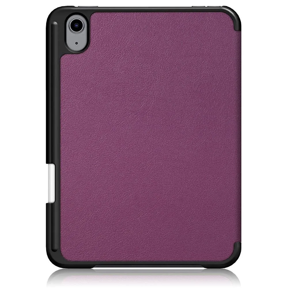 iPad Mini 6 (2021) slim tri-fold PU leather flip case with pen slot - Purple