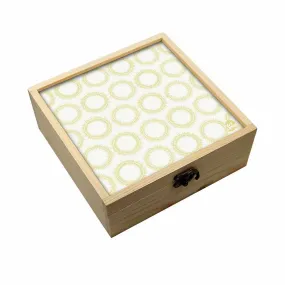 Jewellery Box Makepup Organizer -  Yellow Pattern Circle