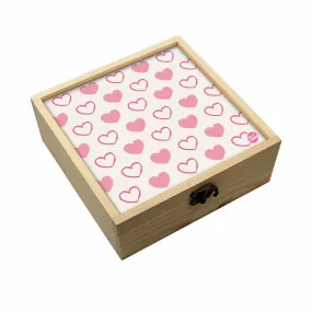 Jewellery Box Wooden Jewelry Organizer -  Pink Heart