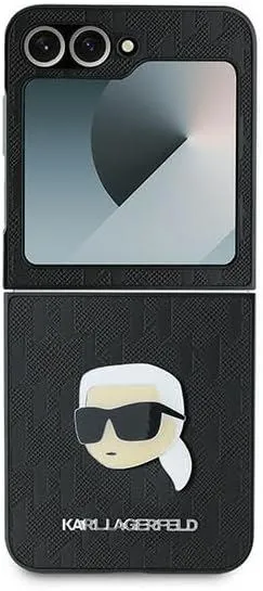 Karl Lagerfeld Saffiano Monogram Case for Samsung Galaxy Z Flip 6 Black - KLHCZF6PGKSKIHK