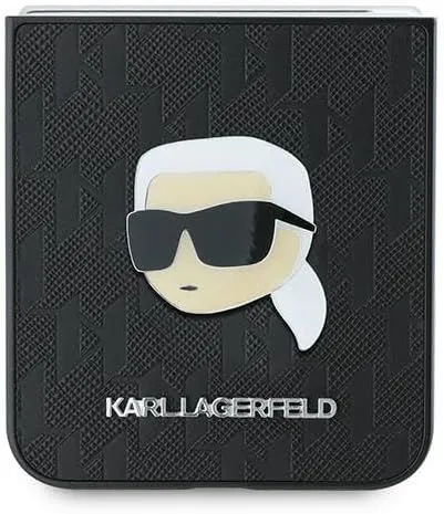 Karl Lagerfeld Saffiano Monogram Case for Samsung Galaxy Z Flip 6 Black - KLHCZF6PGKSKIHK