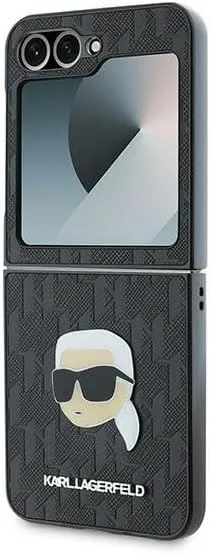 Karl Lagerfeld Saffiano Monogram Case for Samsung Galaxy Z Flip 6 Black - KLHCZF6PGKSKIHK