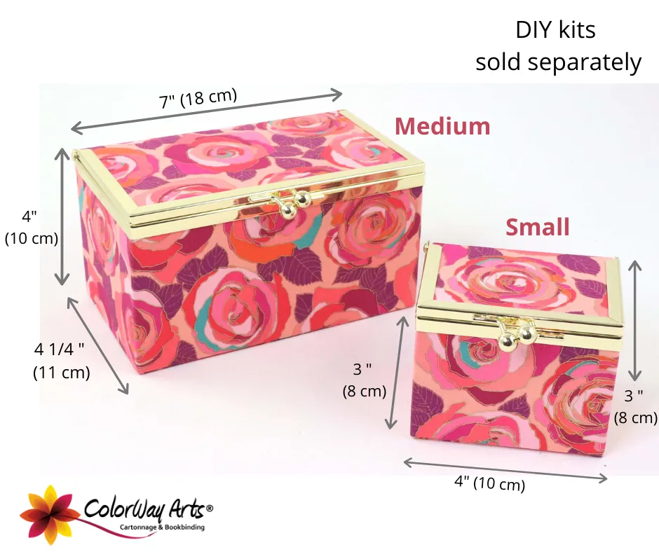 Kiss lock fabric box DIY kit, SMALL fabric box kit, cartonnage kit 197