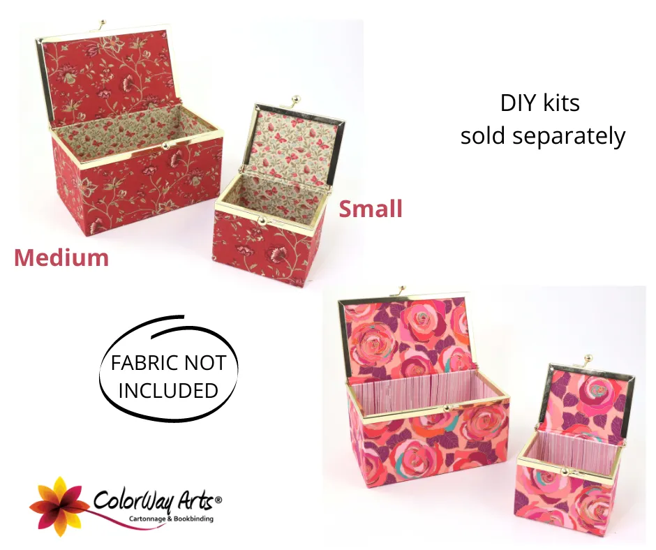 Kiss lock fabric box DIY kit, SMALL fabric box kit, cartonnage kit 197