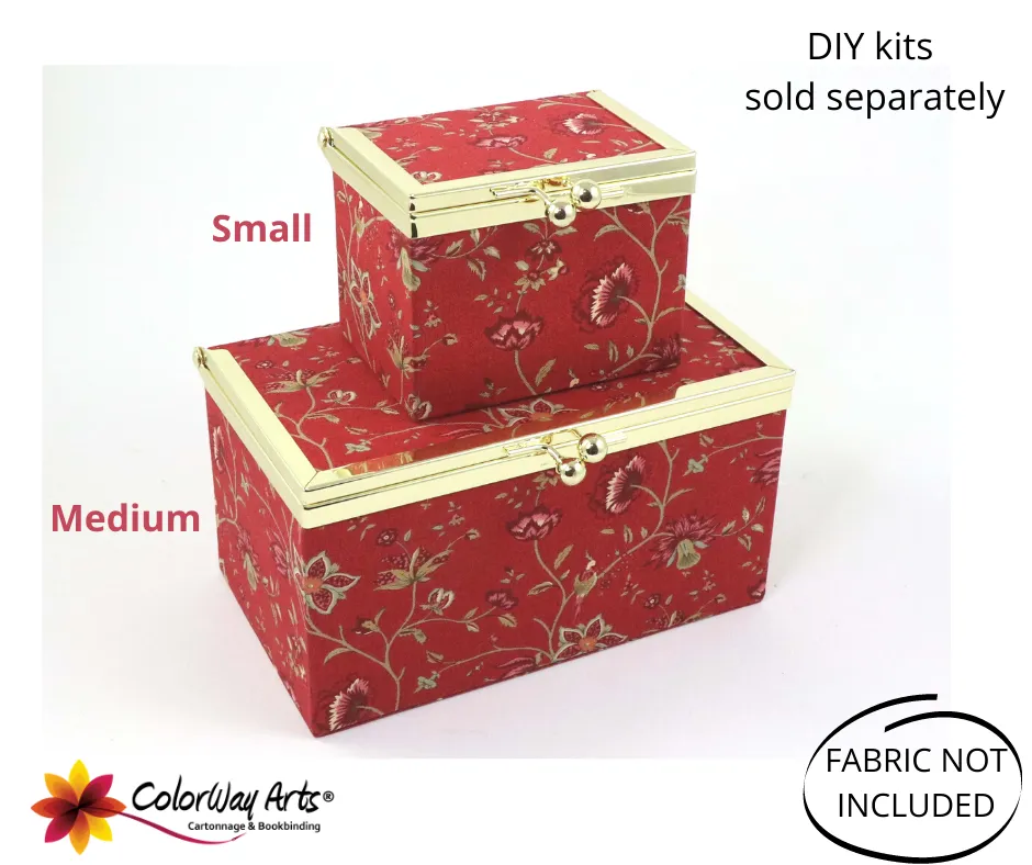 Kiss lock fabric box DIY kit, SMALL fabric box kit, cartonnage kit 197