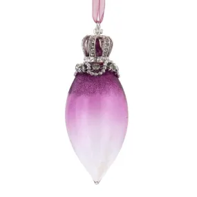 Kurt Adler Royal Splendor Fuchsia Purple Glass Ornament with Crown