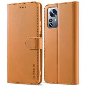 LC.IMEEKE Xiaomi 12 Pro Flip Case - Light Brown