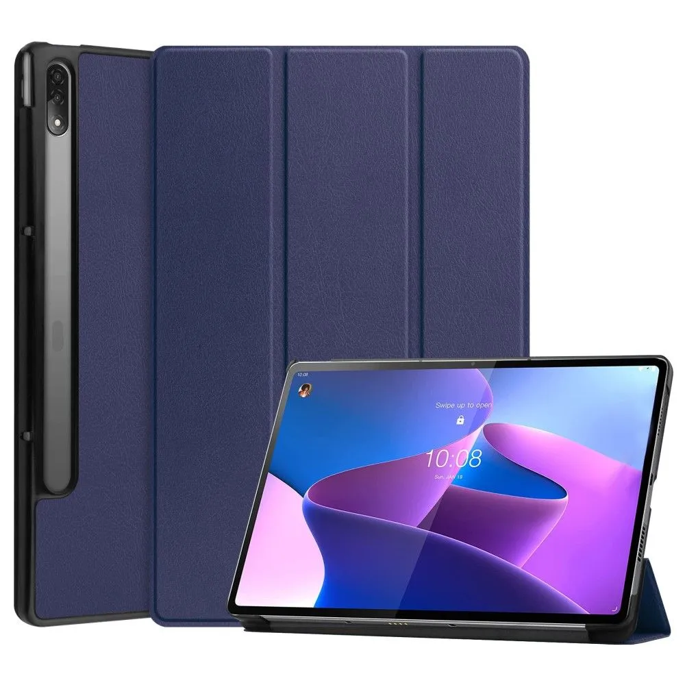 Lenovo Tab P12 Pro tri-fold leather flip case - Blue