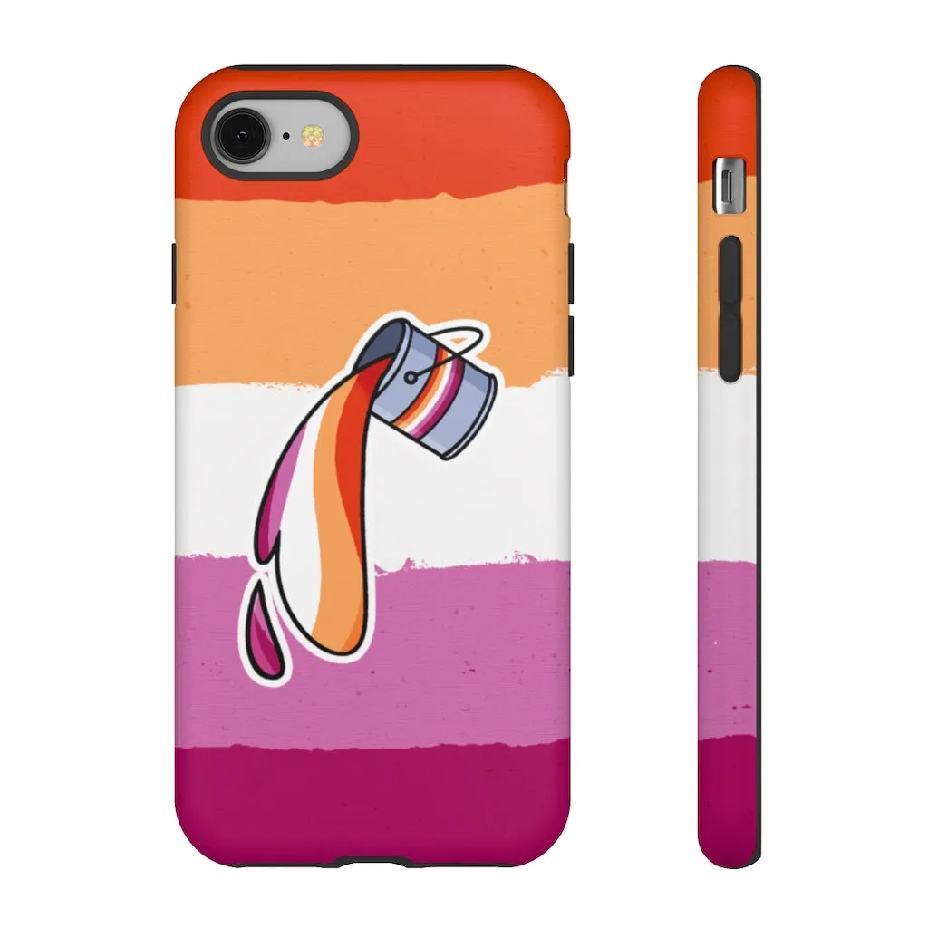 Lesbian Flag Paint Phone Case for Apple & Samsung