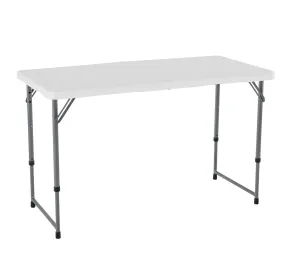 Lifetime 4 Foot Fold In Half Adjustable Folding Table with Handle