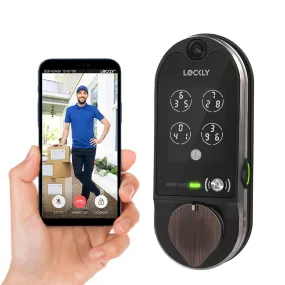 Lockly Vision Smart Deadbolt Keyless Entry with HD Video Doorbell Venetian Bronze