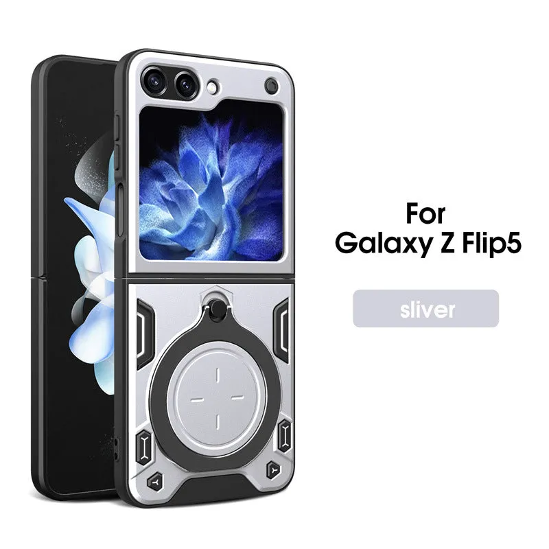 Magnetic Ring Armor Hard PC Phone Case For Samsung Galaxy Z Flip5 Fold5