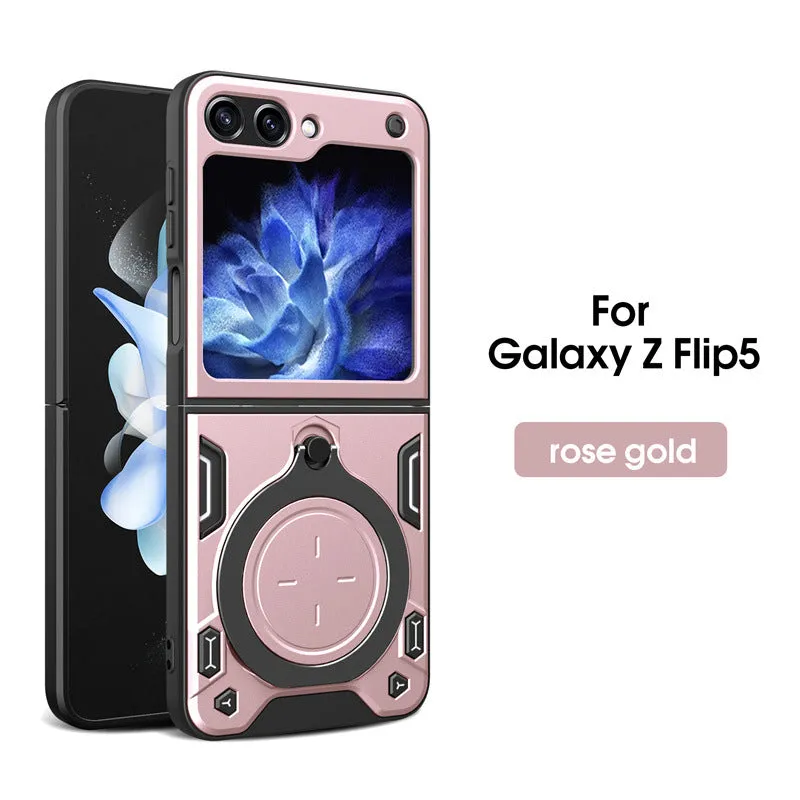 Magnetic Ring Armor Hard PC Phone Case For Samsung Galaxy Z Flip5 Fold5