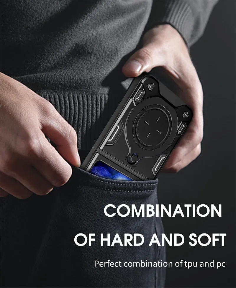 Magnetic Ring Armor Hard PC Phone Case For Samsung Galaxy Z Flip5 Fold5