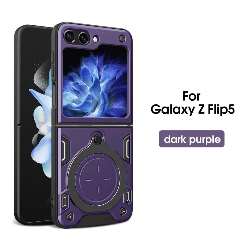 Magnetic Ring Armor Hard PC Phone Case For Samsung Galaxy Z Flip5 Fold5