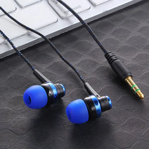 MP3 MP4 Wiring Subwoofer Headset Ear Braided Rope Wire Cloth Rope Earplug Noise Isolating Earphone  Handfree