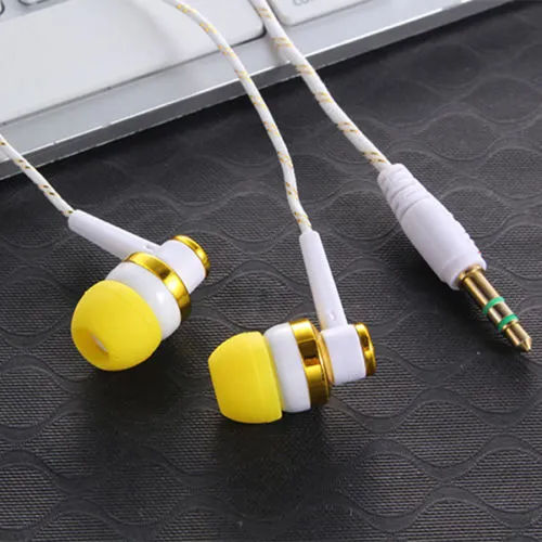 MP3 MP4 Wiring Subwoofer Headset Ear Braided Rope Wire Cloth Rope Earplug Noise Isolating Earphone  Handfree