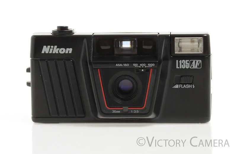 Nikon L135 AF Black 35mm Point & Shoot Film Camera w/ 35mm f3.5 Lens