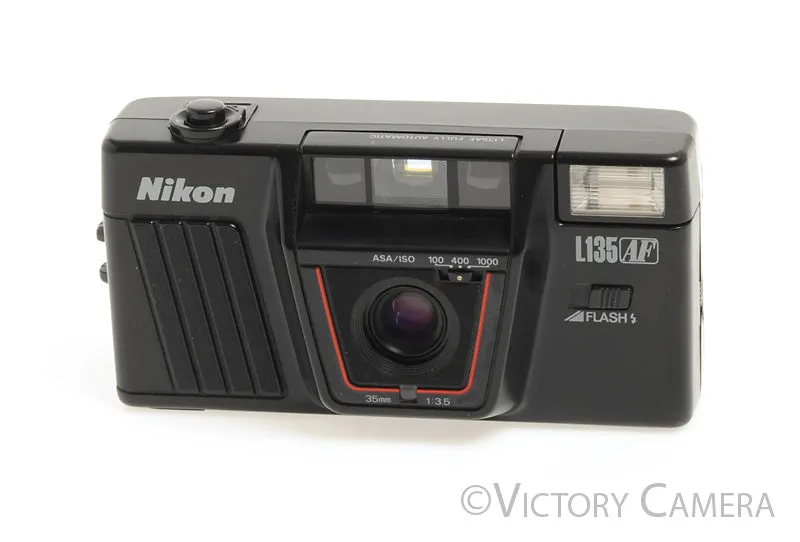 Nikon L135 AF Black 35mm Point & Shoot Film Camera w/ 35mm f3.5 Lens